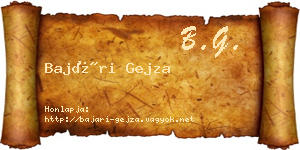 Bajári Gejza névjegykártya